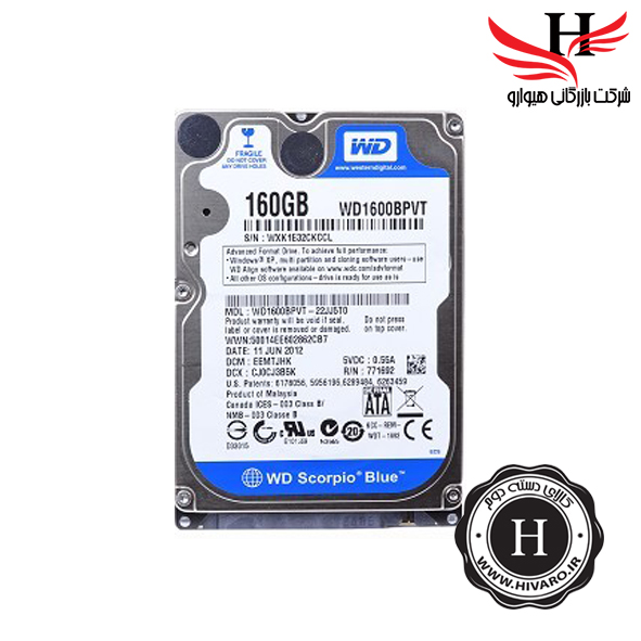 تصویر هارد  لپ تاپی استوک 160 گیگ وسترن دیجیتال آبیWD-BLUE